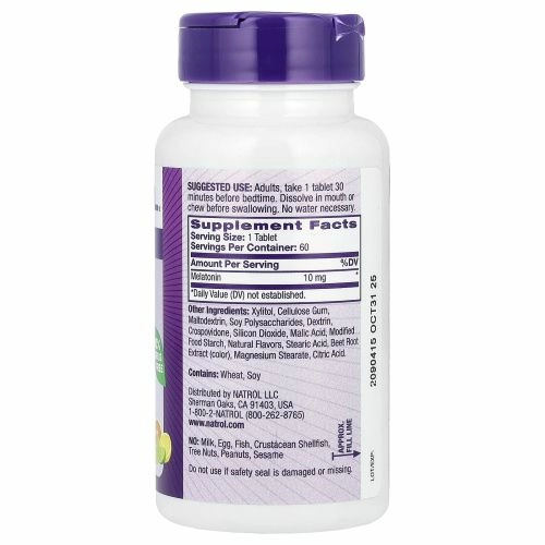 Natrol, Мелатонин быстрорастворимый (10 мг) Цитрус 60 таблеток