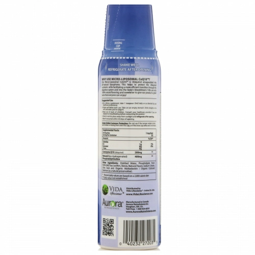 Aurora Nutrascience, Micro-Liposomal CoQ10 (Ubiquinol), All-Natural Fruit Flavor, 250 mg,  5.4 fl oz (160 ml)