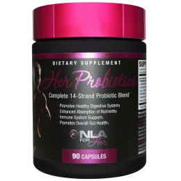 NLA for Her, Пробиотики для нее, смесь из 14 элементов, 90 капсул