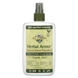 All Terrain, Herbal Armor, Натуральное средство от насекомых, без ДЭТА, спрей, 8,0 жидких унций (240 мл)