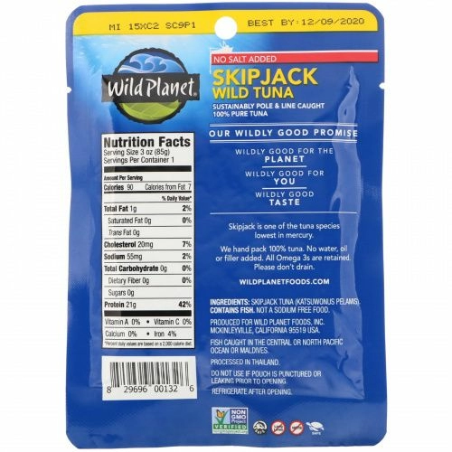 Wild Planet, Skipjack Дикий Тунец, 3 oz (85 g)