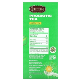 Celestial Seasonings, пробиотический зеленый чай, настоящий зеленый, 16 чайных пакетиков по 31 г (1,12 унции)