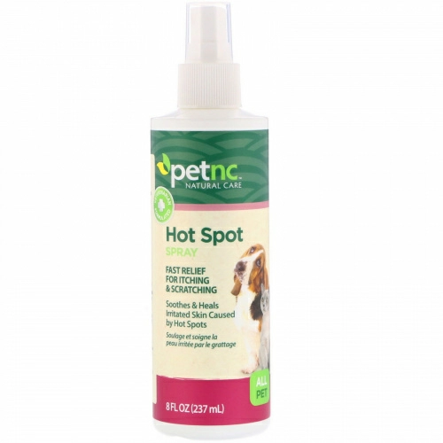 petnc NATURAL CARE, Натуральный уход за домашними животными, спрэй для воспаленных участков, для всех животных, 8 жид.унц. (237 мл.)