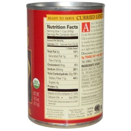 Amy's, Супы, Индийский суп "Дал" с карри и чечевицей , 14.5 унций (411 г)