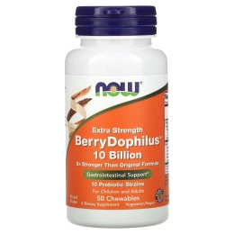 Now Foods, Экстра сила, Berry Dophilus, 50 жевательных таблеток
