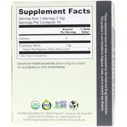 Earth Mama, 100% Organic Raspberry Leaf Tea, Full-Bodied Single Herb, 16 Tea Bags, .84 oz (24 g)