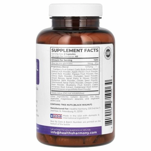 Healths Harmony, средство для очищения кишечника, 120 капсул