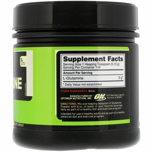 Optimum Nutrition, Порошок с глутамином, без вкуса, 1,32 фунта (600 г)