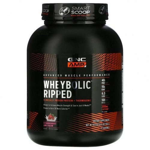 GNC, WheyBolic Ripped, Strawberries and Cream, 2.6 lb (1166 g)