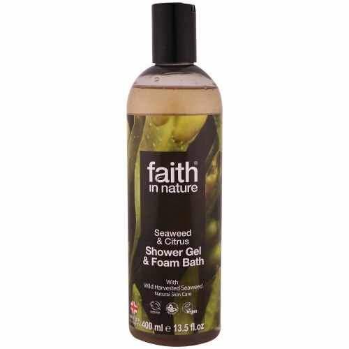 Faith in Nature, Гель для душа и пена для ванной, водоросли и цитрус, 13,5 жидк. унц. (400 мл)