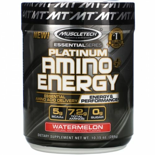 Muscletech, Platinum Amino Plus Energy, арбуз, 288 г (10,15 унций) (Discontinued Item)