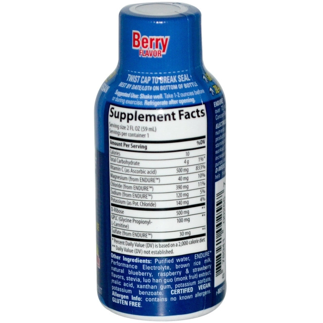 Trace Minerals Research, Выстрел электрлитной выносливости, ягодный, 59 мл (2 жидких унций)