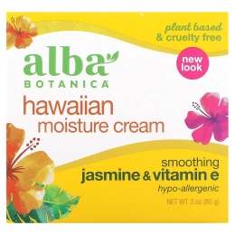 Alba Botanica, Hawaiian Moisture Cream, увлажняющий крем с жасмином и витамином E, 85 г (3 унции)