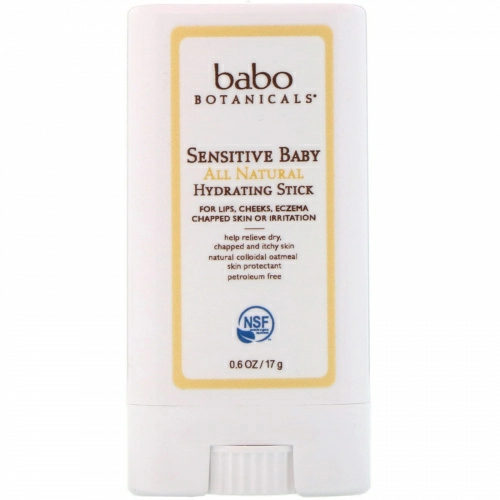Babo Botanicals, Sensitive Baby, натуральный увлажняющий стик, 0,6 унц. (17 г.)