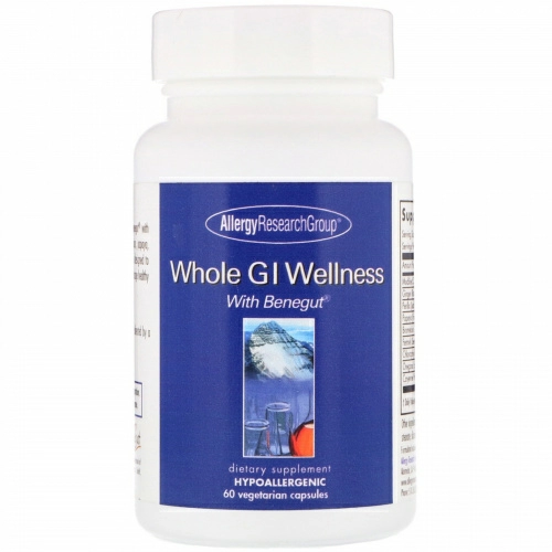 Allergy Research Group, Whole GI Wellness, для здоровой желудочно-кишечной функции, 60 вегетарианских капсул