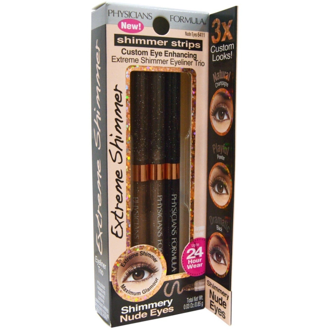 Physicians Formula, Shimmer Strips, три подводки для глаз Extreme Shimmer, Smoky Eyes, 0.03 унции (0.85 г)