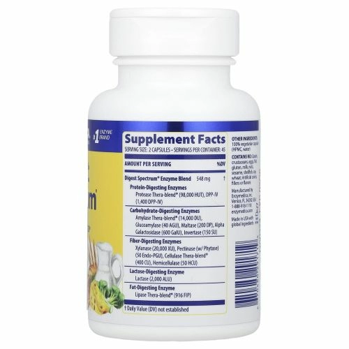 Enzymedica, ферменты для пищеварения, полный спектр, 90 капсул