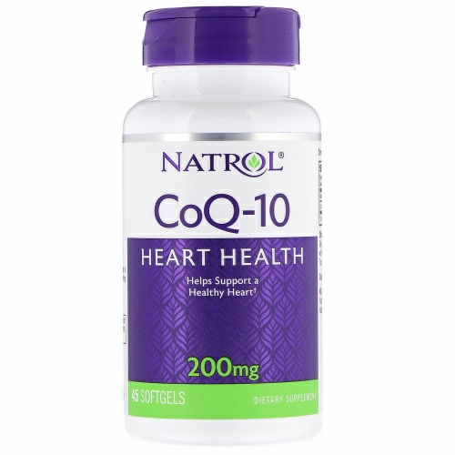 Natrol, Коэнзим Q10, 200 мг, 45 гелевых капсул