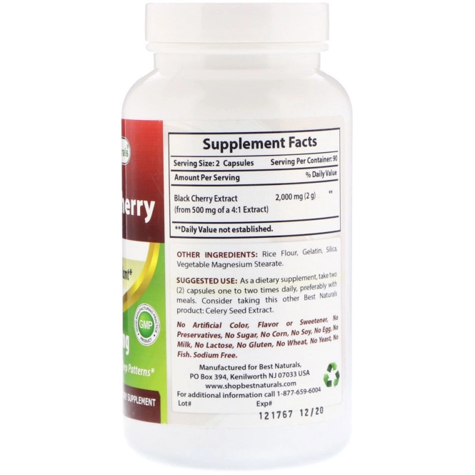 Best Naturals, Black Cherry, 1000 mg, 180 Capsules
