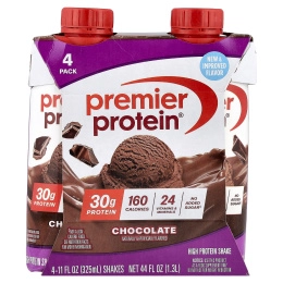 Premier Protein, высокопротеиновый коктейль, шоколадный вкус, 4 шт. по 325 мл (11 жидк. унций)