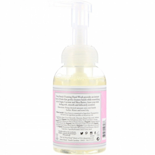 Deep Steep, Foaming Hand Wash, Rosewater & Aloe, 8 fl oz (237 ml)