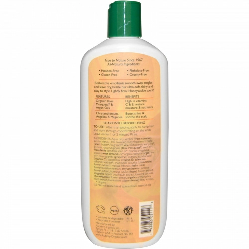 Aubrey Organics, Кондиционер с жимолостью и розой, восстановление и увлажнение, для сухих волос, 325 мл (11 унций)