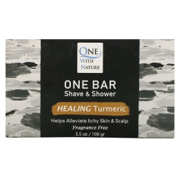 One with Nature, One Bar, Shave & Shower, Healing Turmeric, Fragrance Free, 3.5 oz (100 g)