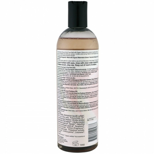 Faith in Nature, Shower Gel & Foam Bath, Watermelon, 13.5 fl oz (400 ml)
