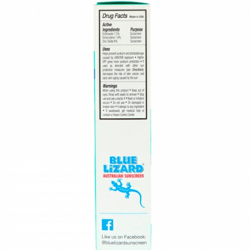 Blue Lizard Australian Sunscreen, Активное средство, солнцезащитный крем с SPF 30+, 5 ж. унц. (148 мл)