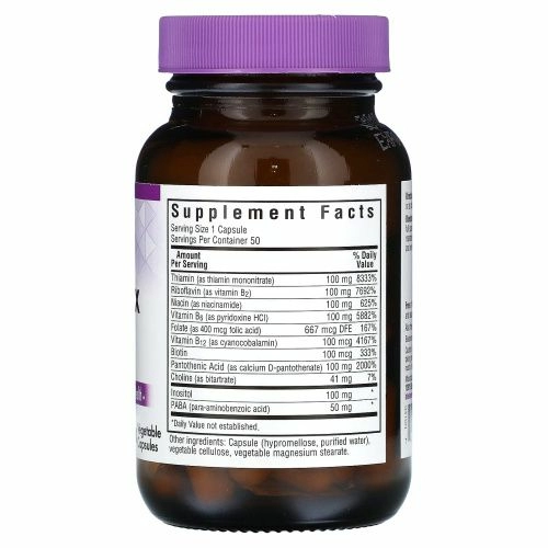 Bluebonnet Nutrition, B-Complex 100, витамины группы B, 50 растительных капсул