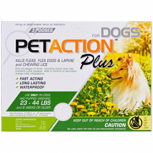 PetAction Plus, Для средних собак, 3 дозы, 0,045 ж. унц.