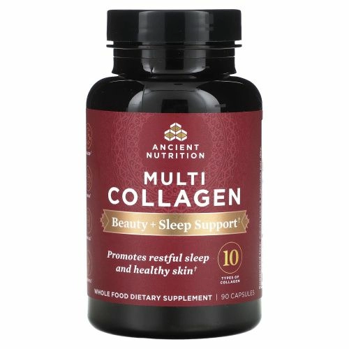 Dr. Axe / Ancient Nutrition, Мультиколлаген, красота + сон, 90 капсул