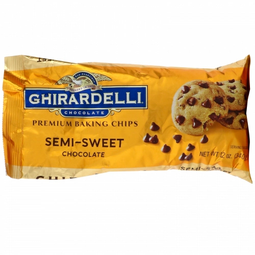 Ghirardelli, Первоклассные капли для выпечки, полугорький шоколад, 340 г
