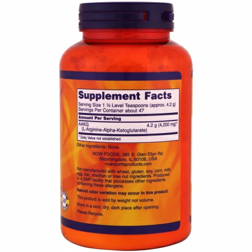 Now Foods, Sports, AAKG Pure Powder, 7 oz (198 g)