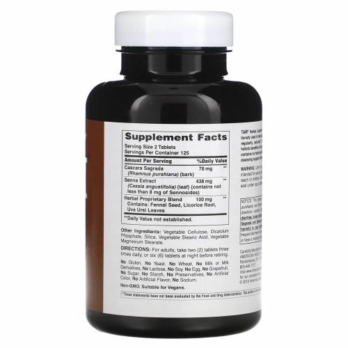 American Health, TAM, растительное слабительное, 250 таблеток