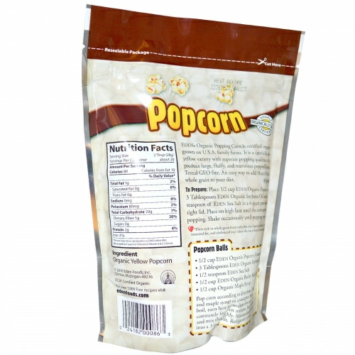 Eden Foods, Натуральные зерна попкорна, 20 унций (566 г)