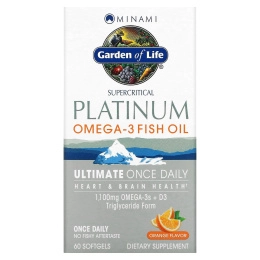 Minami Nutrition, Platinum, Рыбий жир омега-3, со вкусом апельсина, 60 мягких таблеток