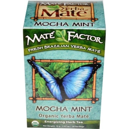 Mate Factor, Органическое Йерба матэ, мокка мята, 20 пакетиков, 2,47 унции (70 г)