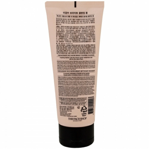 The Face Shop, Яркая рисовая вода, пенящееся очищающее средство, 150 мл (5 жид. ун.)