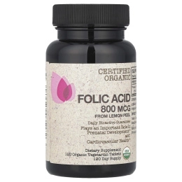 FutureBiotics, Фолиевая кислота из лимонной цедры, 800 мкг, 120 органических растительных пастилок