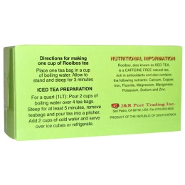 Port Trading Co., Органический, зеленый Ройбос, без кофеина, 20 чайных пакетиков, 1,765 унции (50 г)