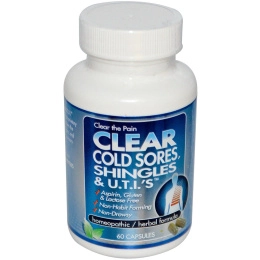 Clear Products, Clear Cold Sores, против лишая и ИМП, 60 капсул