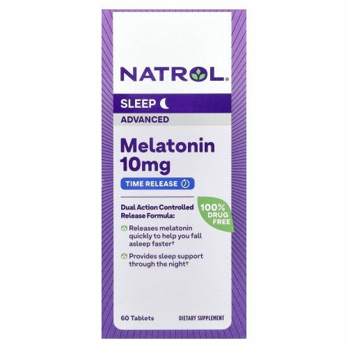 Natrol, Мелатонин, улучшенный сон, медленное высвобождение, 10 мг, 60 таблеток