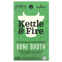 Kettle & Fire, Bone Broth, говядина с лемонграссом и имбирем, 479 г (16,9 унции)