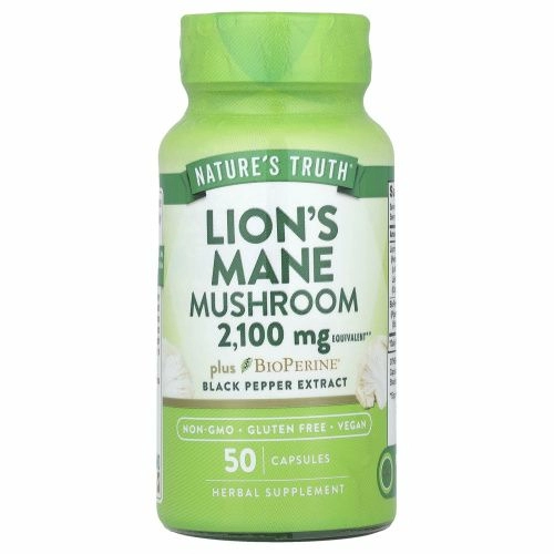 Nature's Truth, Гриб львиная грива плюс BioPerine®, 2100 мг, 50 капсул