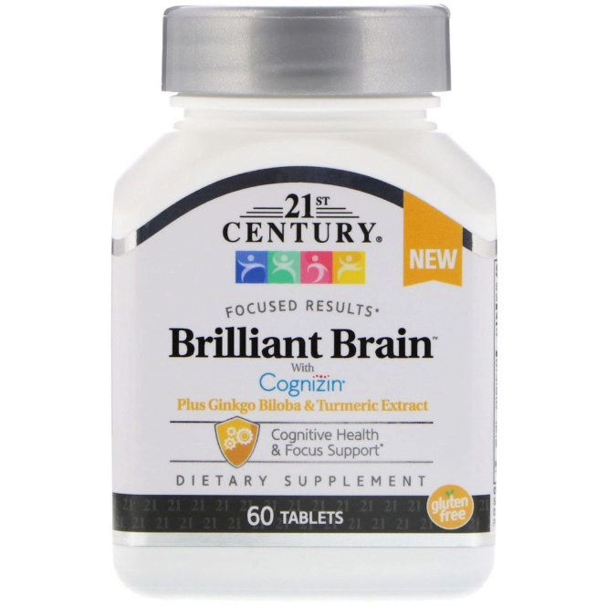 21st Century, Brilliant Brain, 60 Tablets