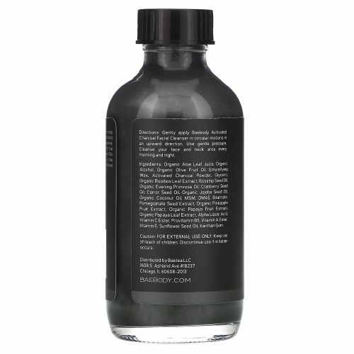 Baebody, Activated Charcoal Facial Cleanser, 4 fl oz (120 ml)