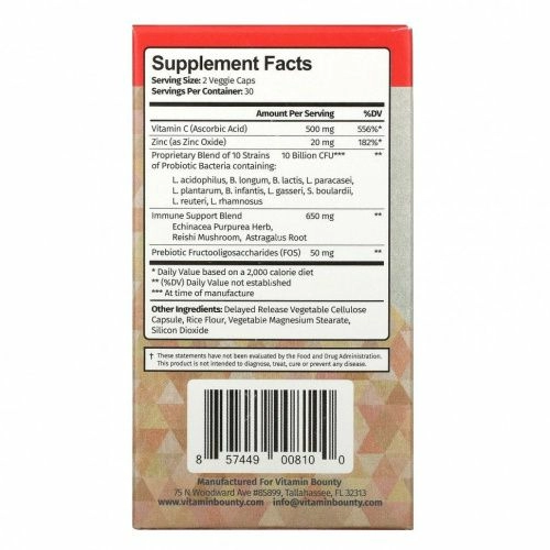 Vitamin Bounty, Pro-Daily Immunity, 10 Billion CFU, 60 Veggie Caps
