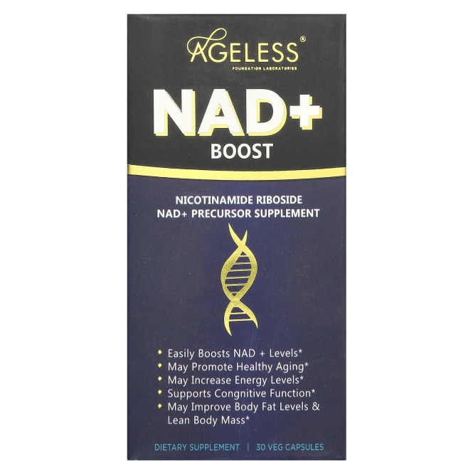 Ageless Foundation Laboratories, NAD + Boost, 30 растительных капсул