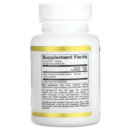 California Gold Nutrition, Французский экстракт коры приморской сосны, олигопин, антиоксидант полифенол, 100 мг, 60 вегетарианских капсул